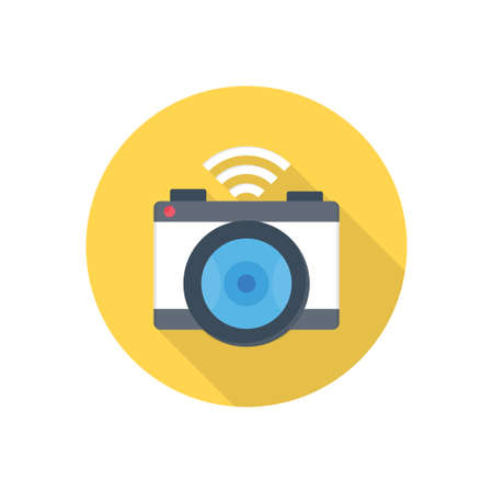 photo vector flat color icon