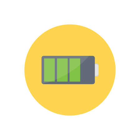 battery vector flat color iconのイラスト素材