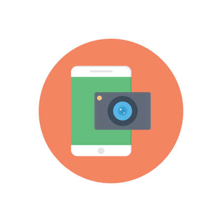 camera vector flat color iconのイラスト素材