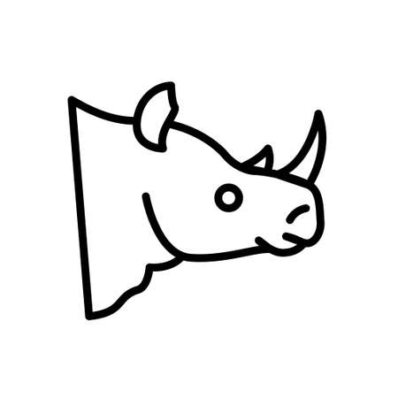 rhinoceros vector thin line iconのイラスト素材