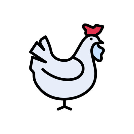 cock vector line colour iconのイラスト素材