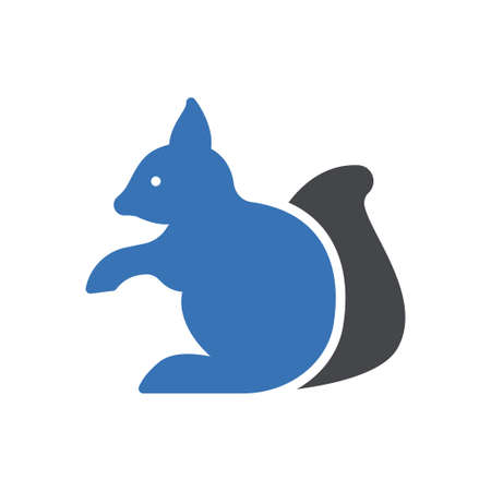 squirrel vector glyph colour iconのイラスト素材