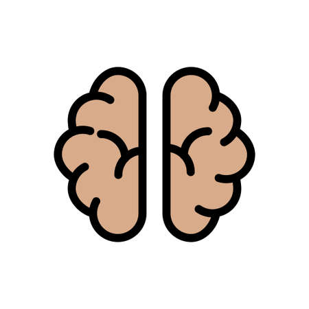 brain vector line colour iconのイラスト素材