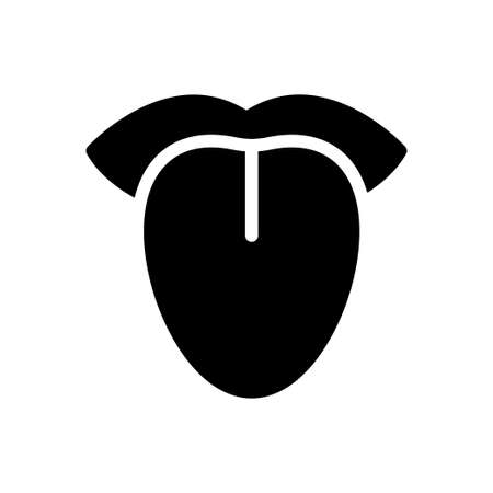 tongue vector glyph flat iconのイラスト素材