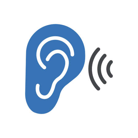 ear vector glyph colour iconのイラスト素材