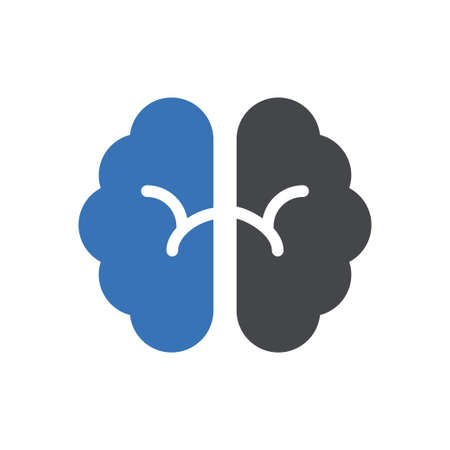 brain vector glyph colour iconのイラスト素材