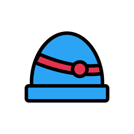 cap vector line colour iconのイラスト素材