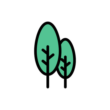 tree vector line colour iconのイラスト素材