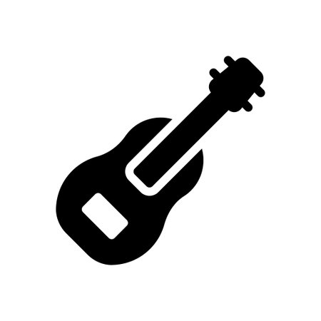 guitar vector glyph flat iconのイラスト素材