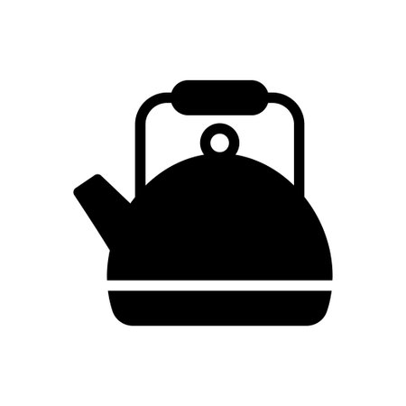kettle vector glyph flat iconのイラスト素材
