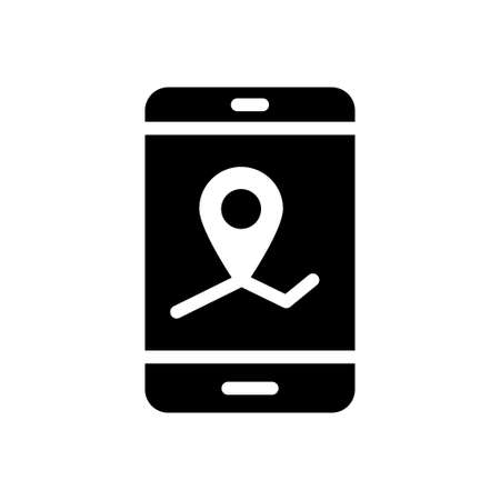 mobile location vector glyph flat iconのイラスト素材