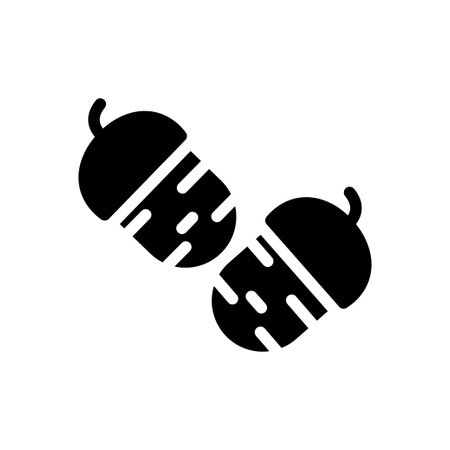 hazelnut vector glyph flat iconのイラスト素材