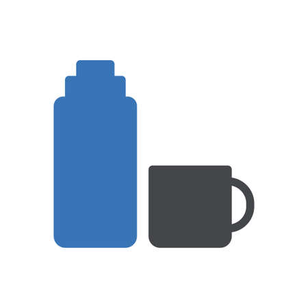bottle cup vector glyph colour iconのイラスト素材