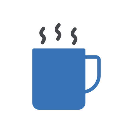 hot tea vector glyph colour iconのイラスト素材
