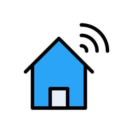 home signal vector line colour iconのイラスト素材