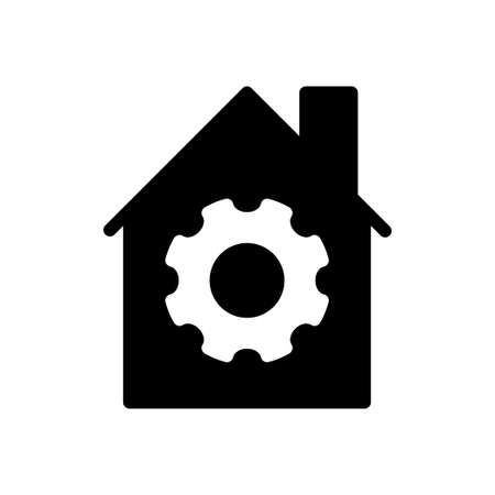 house repair vector glyph flat iconのイラスト素材
