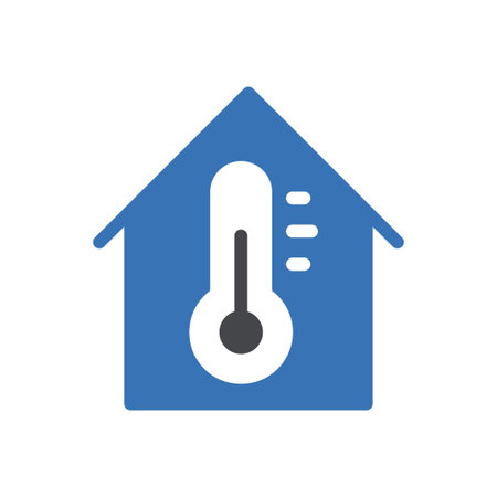 house temperature vector glyph colour iconのイラスト素材