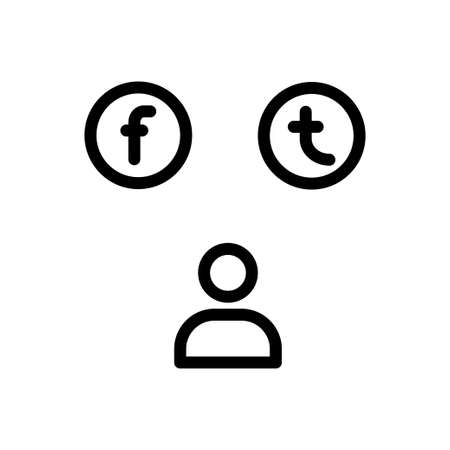 social vector thin line iconのイラスト素材
