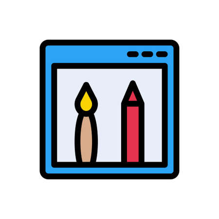 SEO vector color line iconのイラスト素材