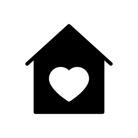 favorite house vector glyph flat iconのイラスト素材