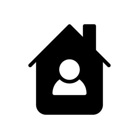 family home vector glyph flat iconのイラスト素材