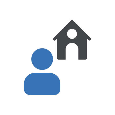 house construction vector glyph colour iconのイラスト素材