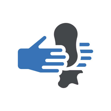 hand vector glyph color iconのイラスト素材