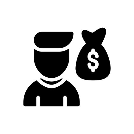 man dollar vector glyph flat iconのイラスト素材