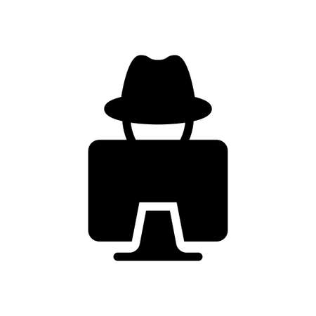 hacker vector glyph flat iconのイラスト素材