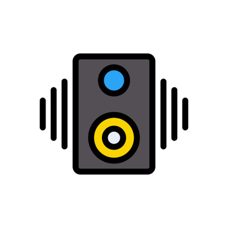 woofer vector line colour iconのイラスト素材