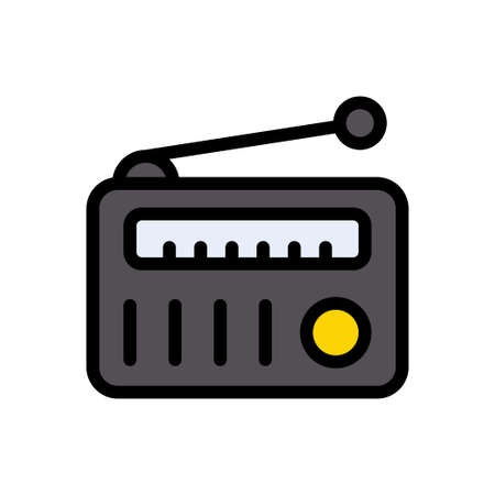 radio vector line colour iconのイラスト素材