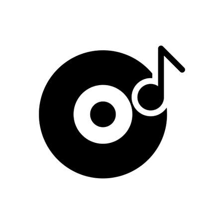 CD music vector glyph flat iconのイラスト素材