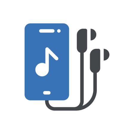music vector glyph colour iconのイラスト素材