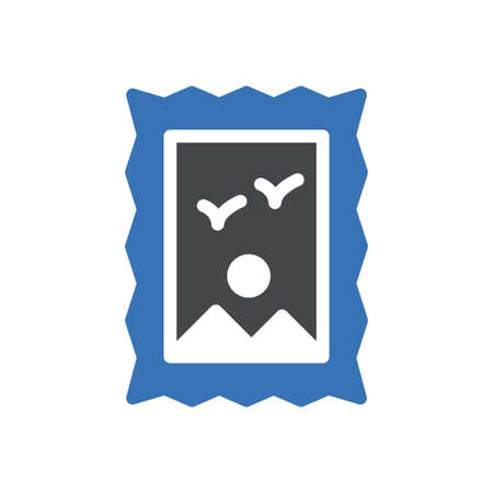 photo frame vector glyph colour iconのイラスト素材