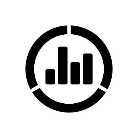 stats chart vector glyph flat iconのイラスト素材