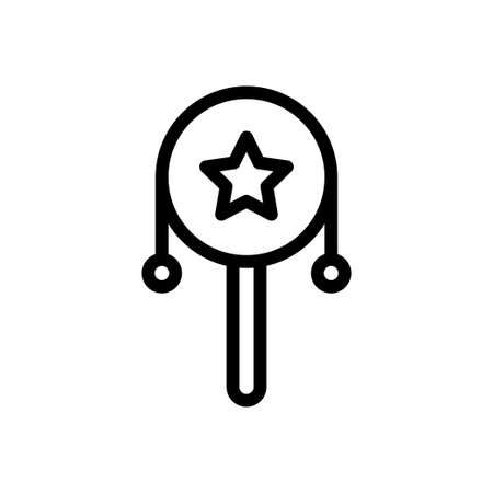 rattle vector thin line iconのイラスト素材