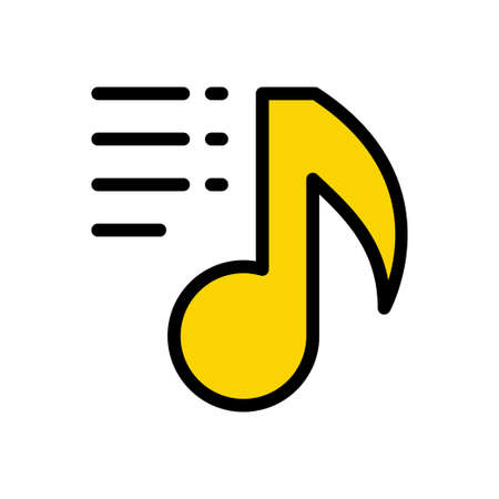 music list vector line colour iconのイラスト素材