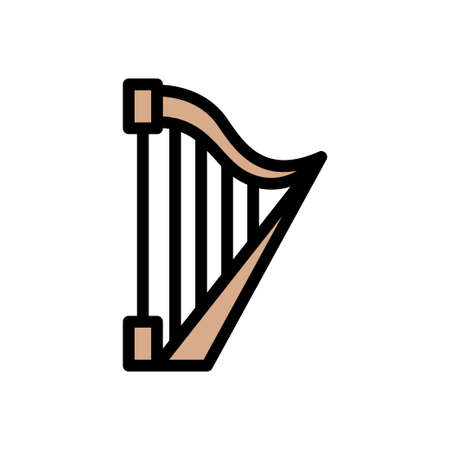 arch harps vector line colour iconのイラスト素材