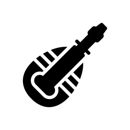 guitar vector glyph flat iconのイラスト素材