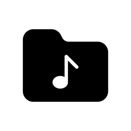 folder music vector glyph flat iconのイラスト素材