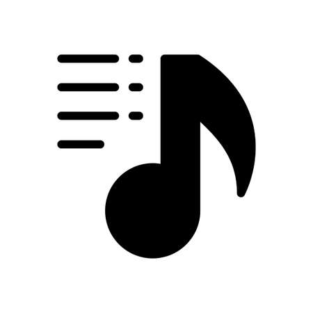 list melody vector glyph flat iconのイラスト素材