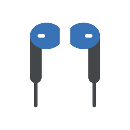 earphone vector glyph colour iconのイラスト素材