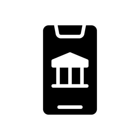 mobile museum vector glyph flat iconのイラスト素材