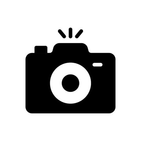 camera vector glyph flat iconのイラスト素材