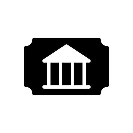 museum ticket vector glyph flat iconのイラスト素材