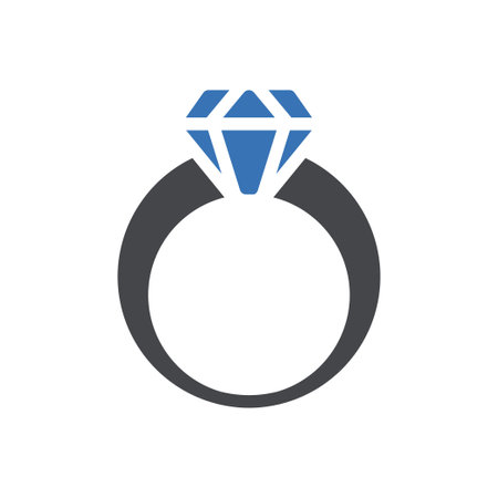 diamond ring vector glyph colour iconのイラスト素材