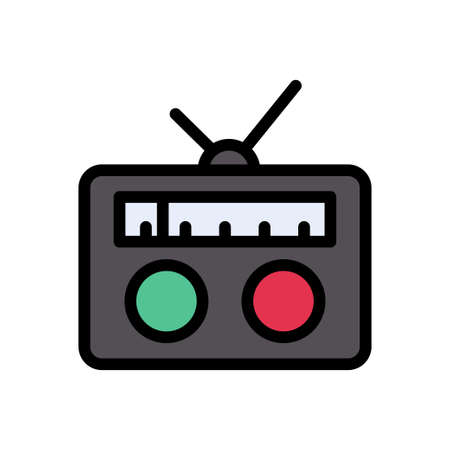 Radio vector line colour iconのイラスト素材
