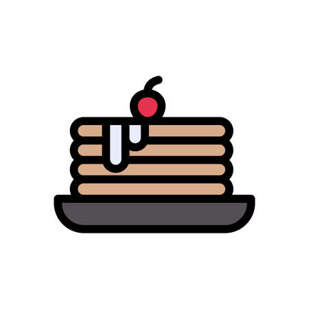 pancake vector line colour iconのイラスト素材
