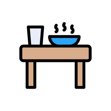 breakfast vector line colour iconのイラスト素材