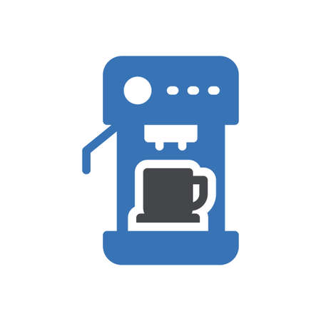 coffee maker vector glyph colour iconのイラスト素材